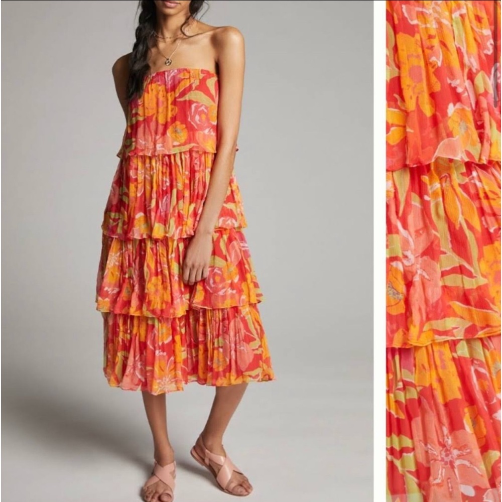 Anthropologie Verb Ravenna Tiered Midi Dress Size Small NWT